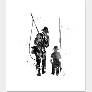 Father And Son Fishing Posters and Art